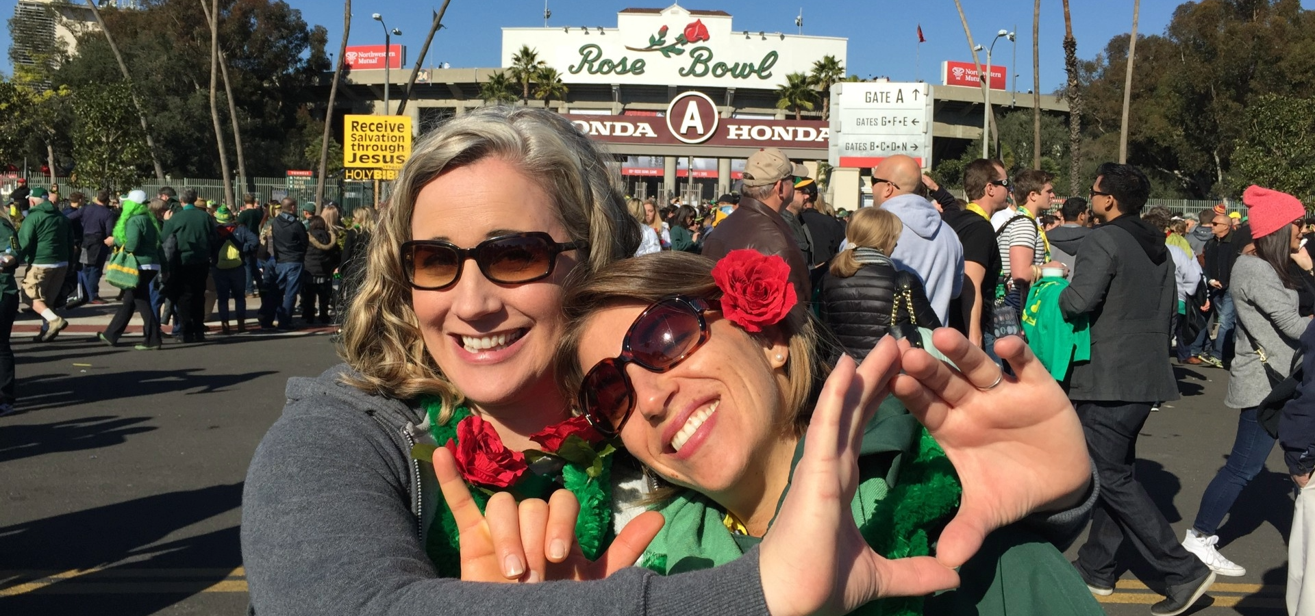 Cissy Jones and Casey Hire at the 2015 Rose Bowl